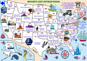 Bucket List Attraction in each State.