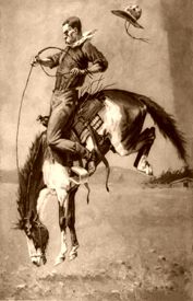 Cowboy on a Bucking Bronco by Frederic Remington