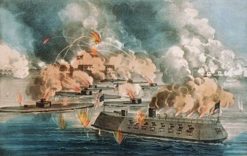 The great fight at Fort Sumter, South Carolina, April 7, 1863, by Courier & Ives.