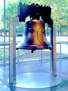 The Liberty Bell in Philadelphia, Pennsylvania.