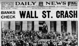 Wall Street Crash, 1929.